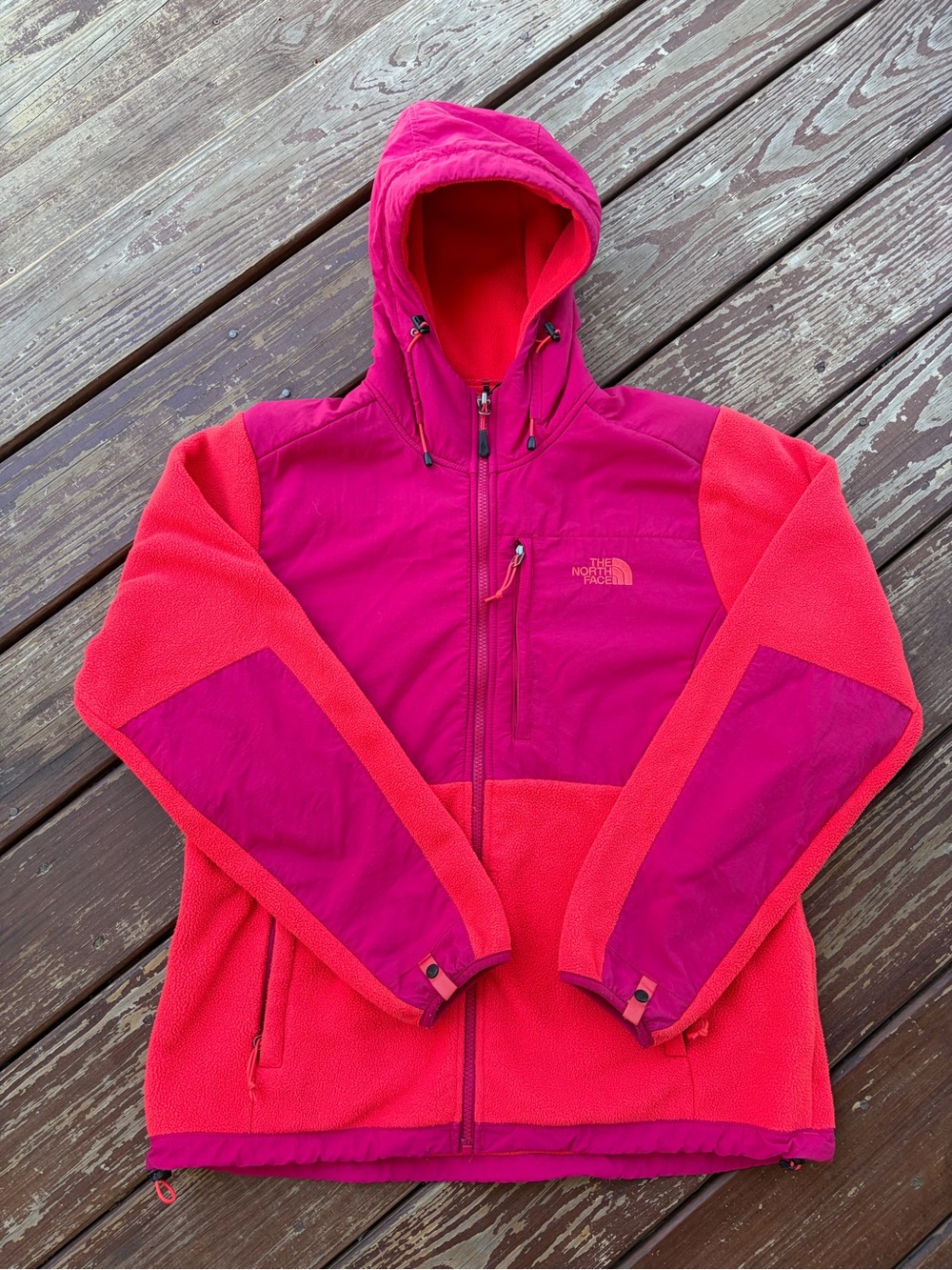 The North Face Women's Hooded Teddy Fleece Jacket in Pink & Coral